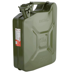 Канистра для ГСМ стальная 10л (прижимная крышка с фиксатором) BERIL